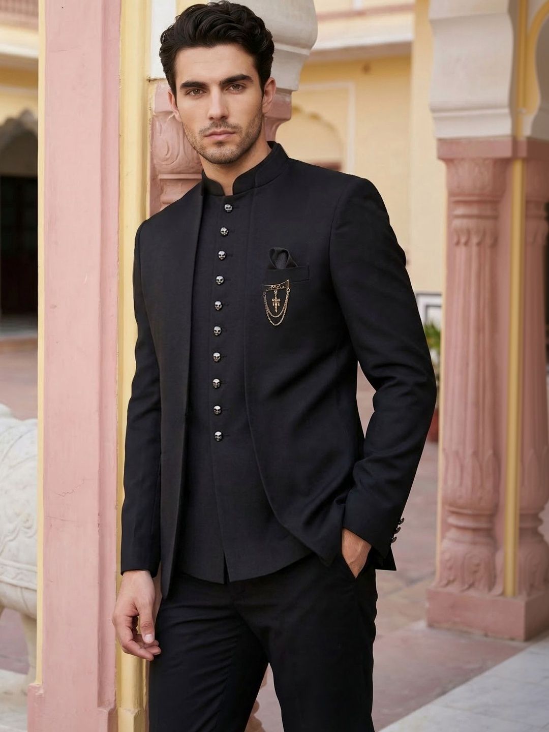 Jompers Mandarin Collar Jodhpuri Suits