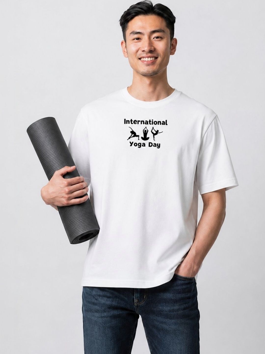 YAK YAK Men Typography Printed Round Neck Cotton T-shirt