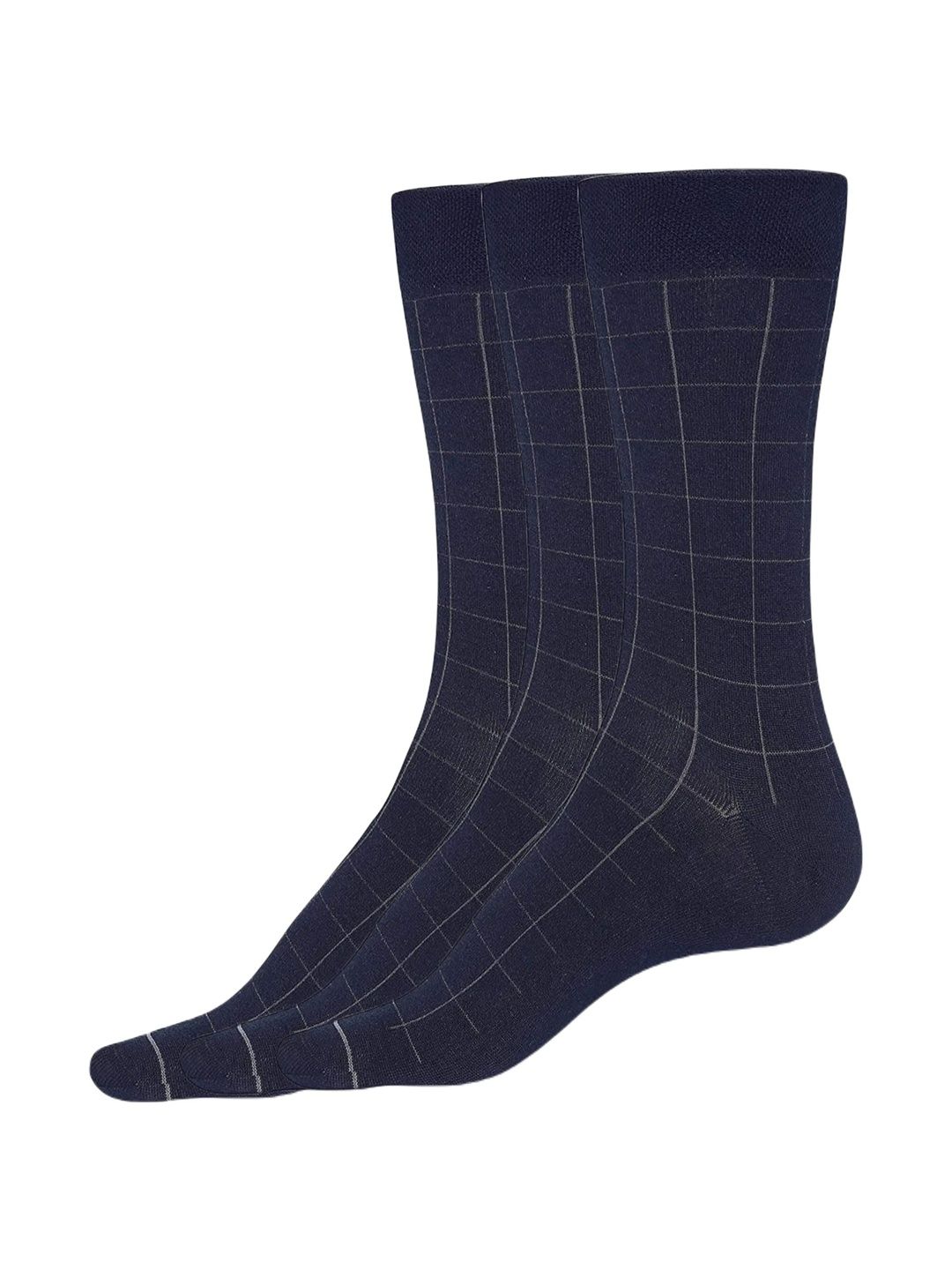 VAPINDIA Men Pack of 3 Cotton Checked Calf Length Socks