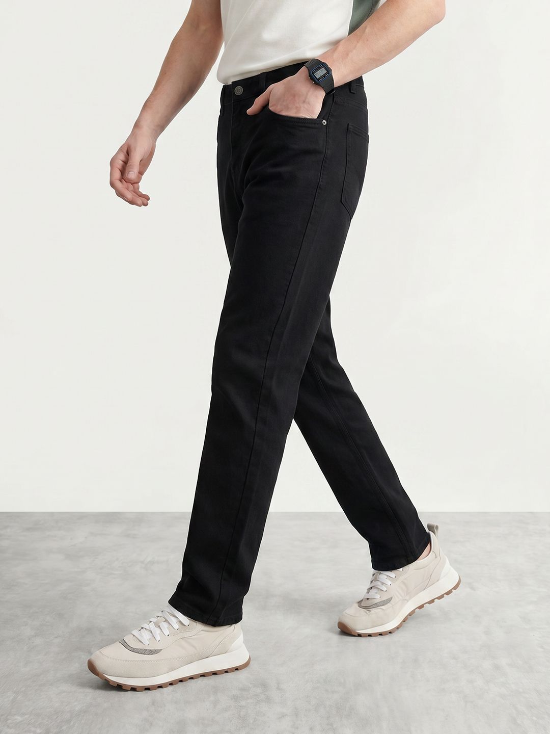 Mast & Harbour Men Straight Fit Stretchable Jeans