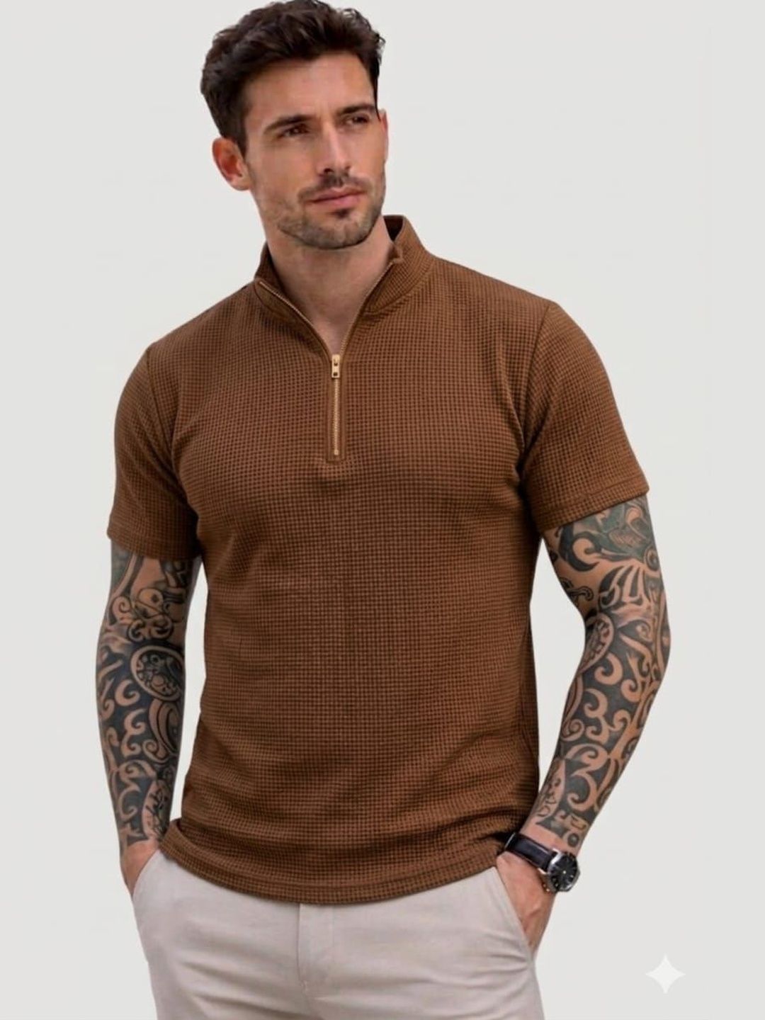 Sutjena Men High Neck T-shirt