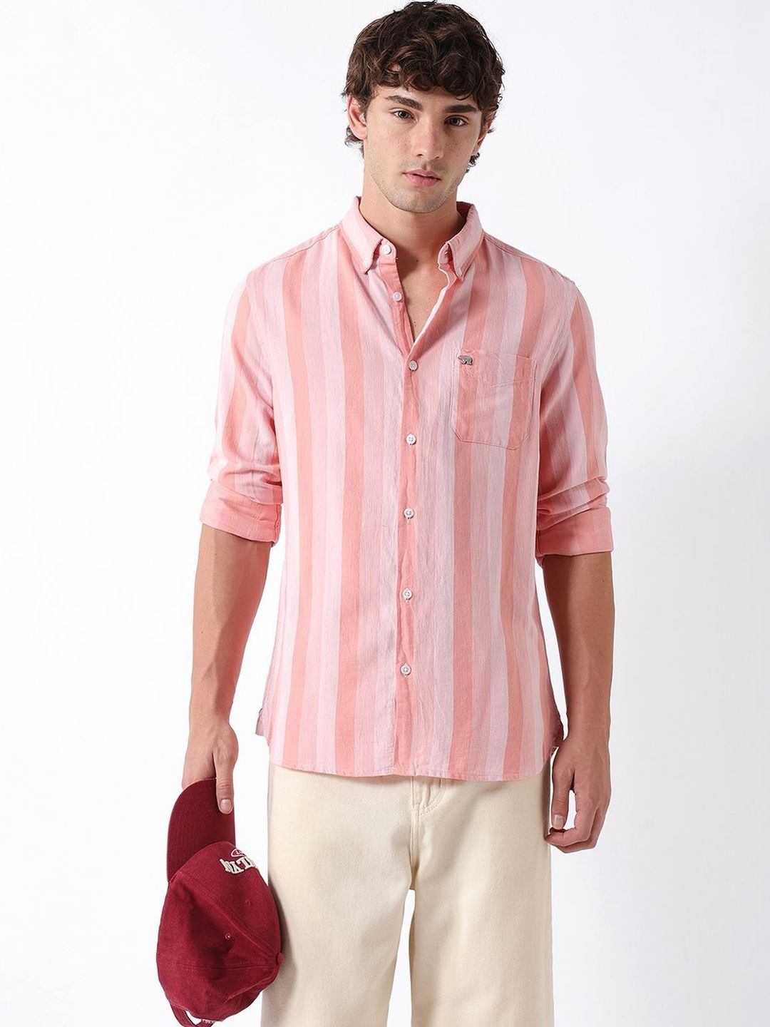 THE BEAR HOUSE Men Slim Fit Striped Casual Shirt