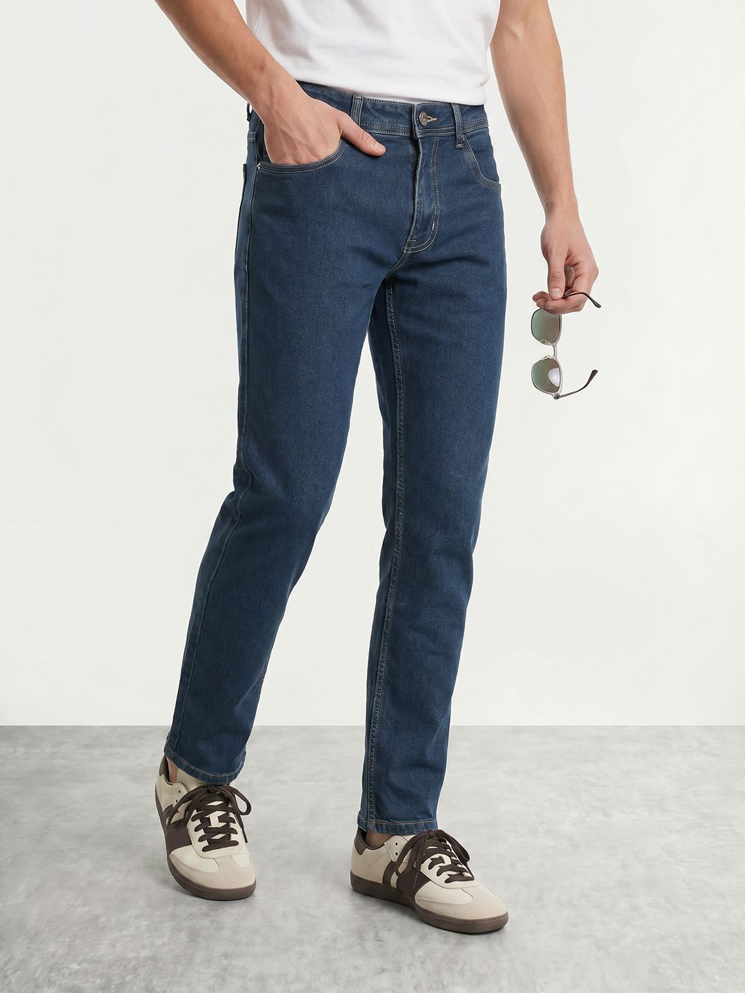 Mast & Harbour Men Slim Fit Light Fade Stretchable Jeans