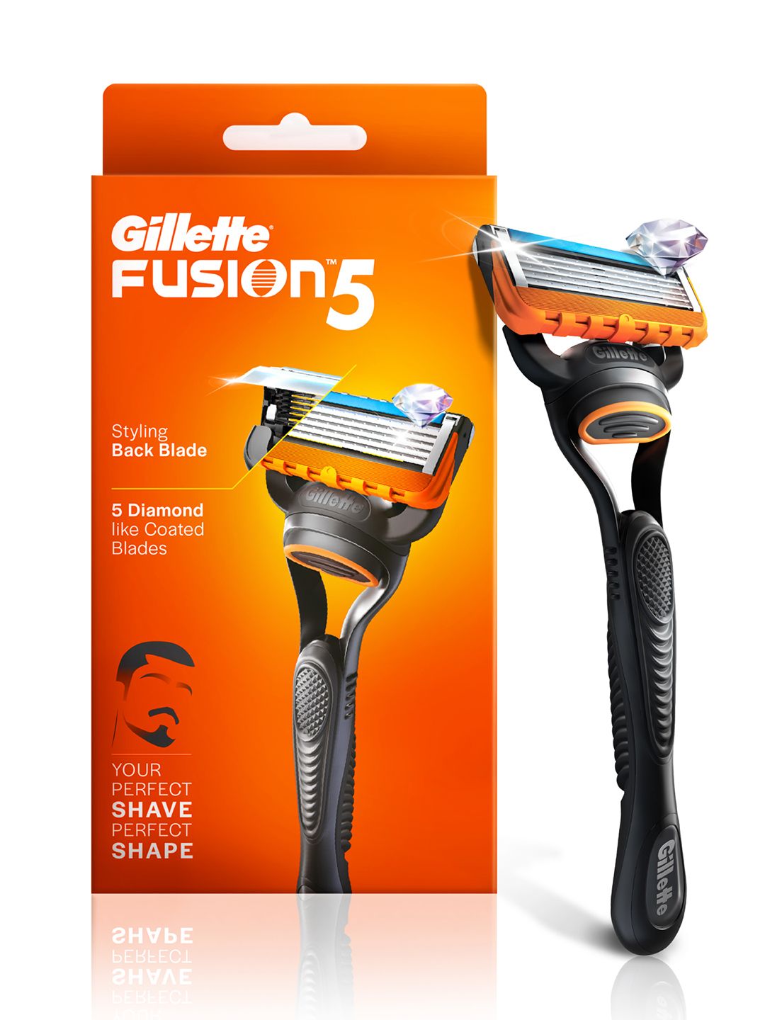 Buy Gillette Fusion Razor with Back Blade Beard Shaper - 1 Razor