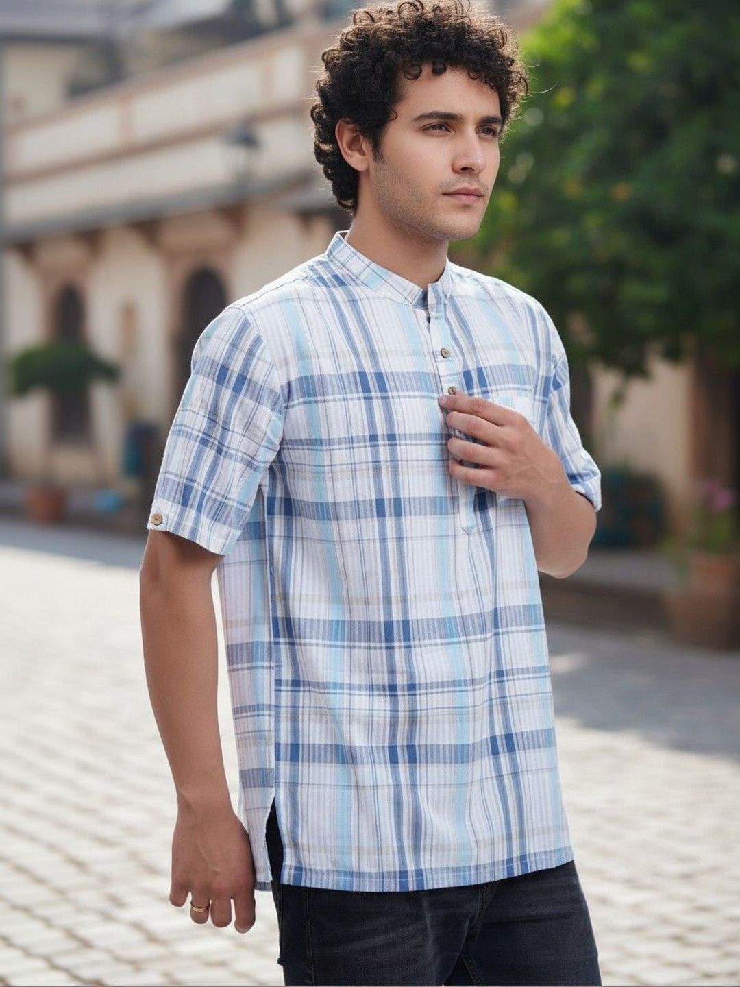 Cot'N Soft Men Checked Kurta