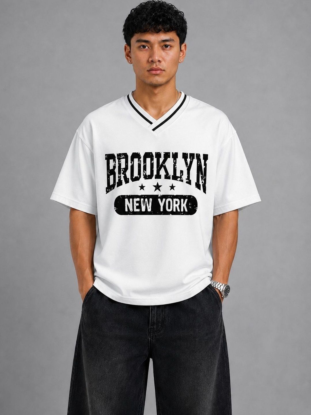 YUTA Men Brooklyn Jersey White Tshirt