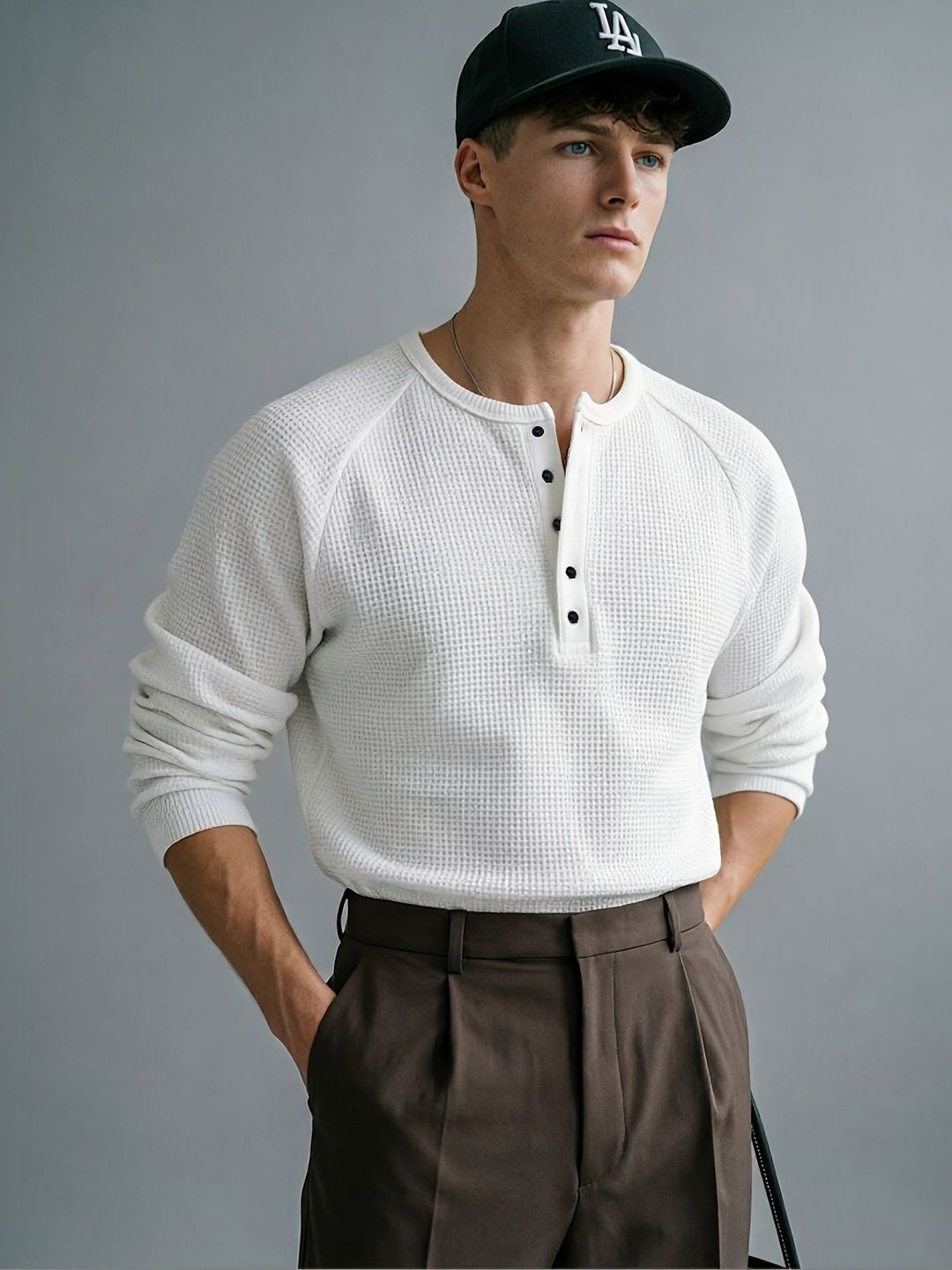 Imsa Moda Men Henley Neck T-shirt