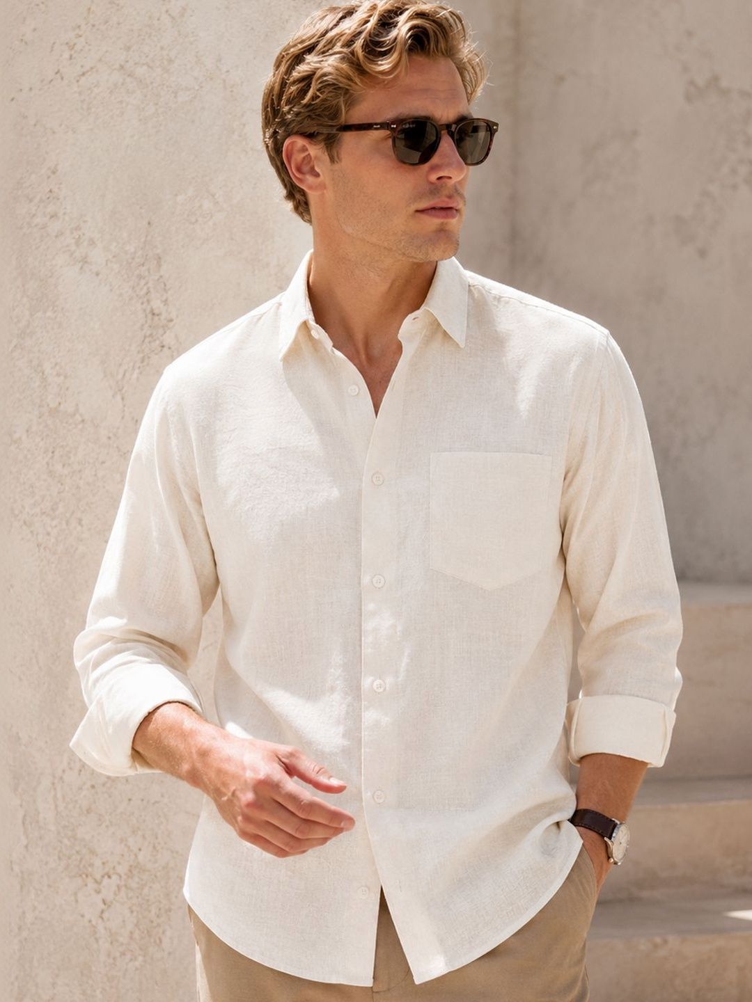 Hancock Men Premium Solid Linen Shirt