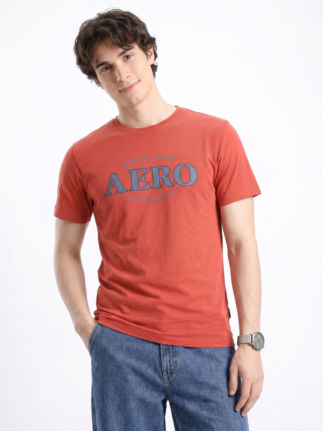Aeropostale Brand Logo Printed Pure Cotton T-shirt