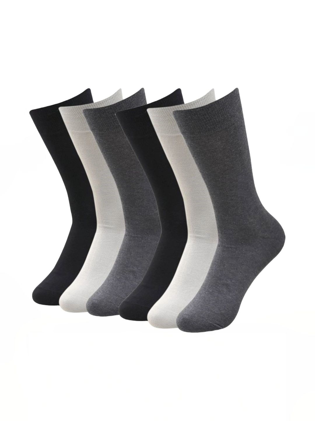 VAPINDIA Men Pack of 6 Cotton Calf Length Socks