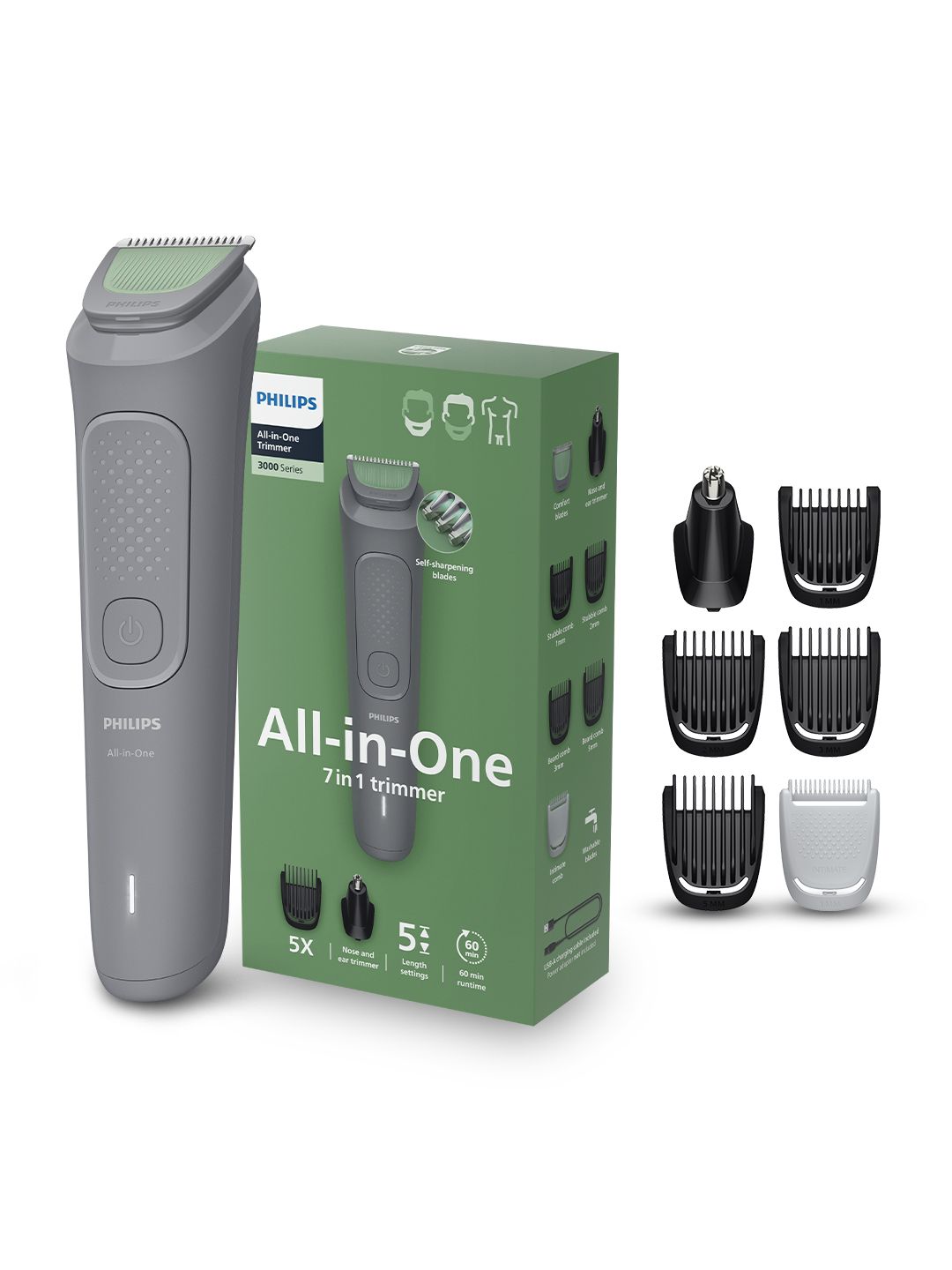 Philips MG3911/15 All-in-One with 7 Attachments - Face, Hair & Body Trimmer