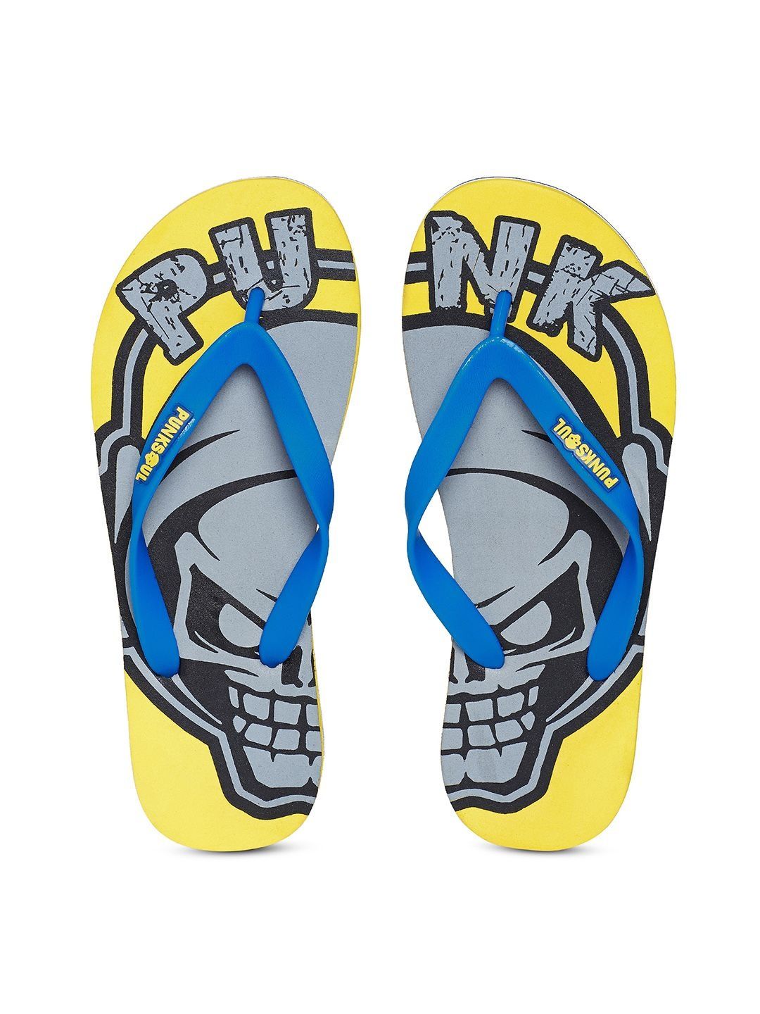 PUNK Men Printed Rubber Thong Flip-Flops