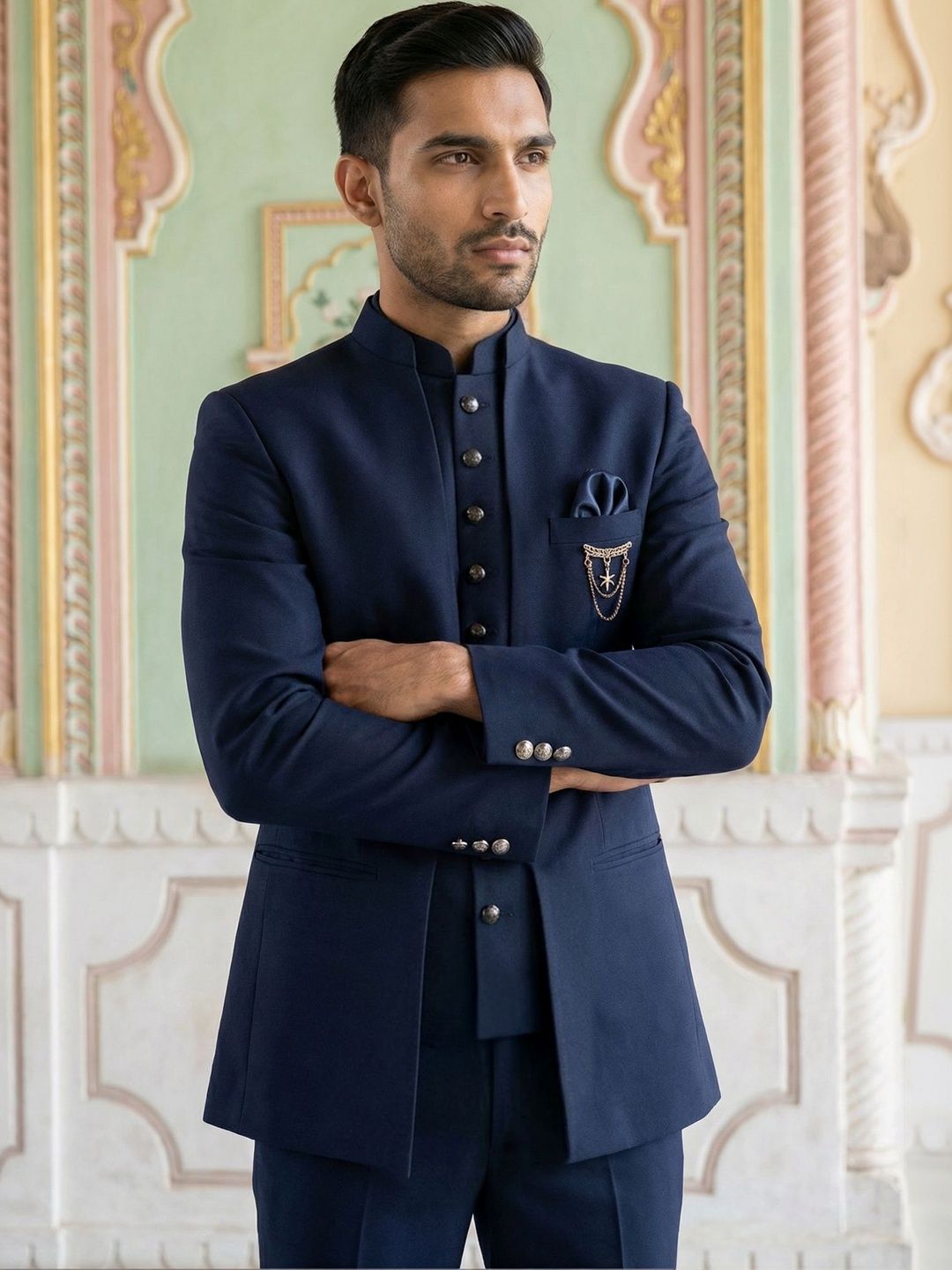 Jompers Mandarin Collar Jodhpuri Suits