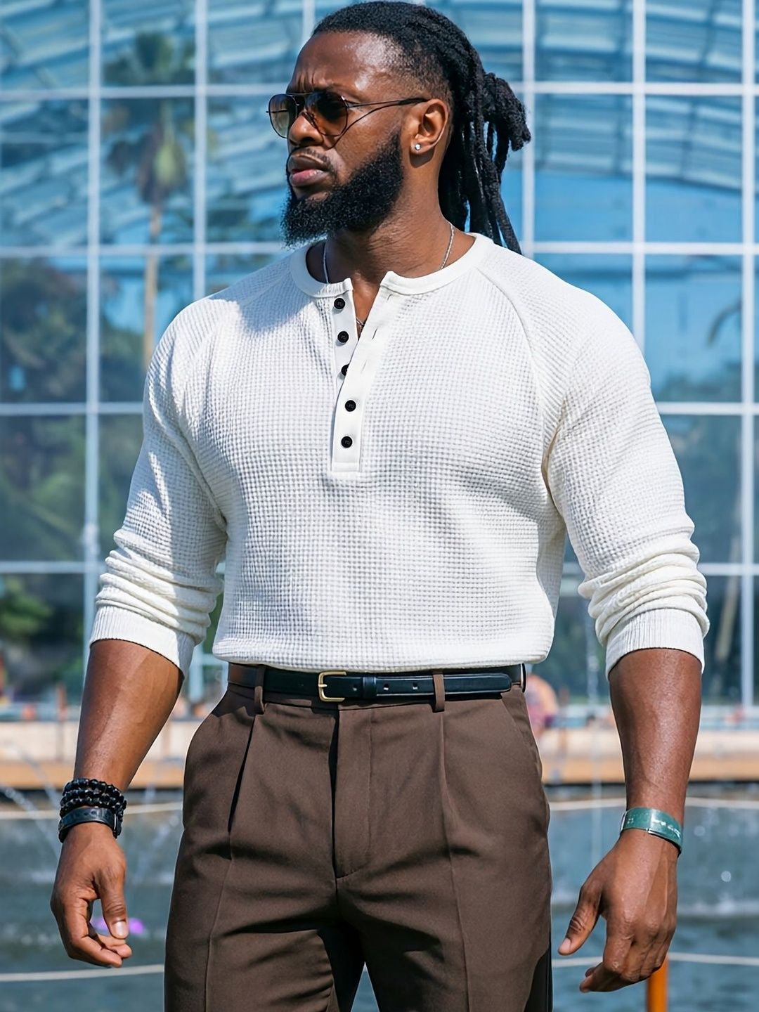 Imsa Moda Men Henley Neck T-shirt