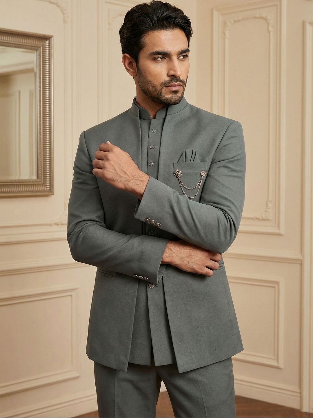 Jompers Mandarin Collar Jodhpuri Suits