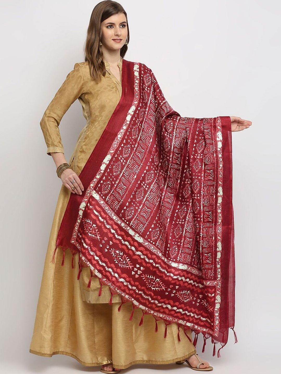 KALINI Ethnic Motifs Printed Block Print Dupatta
