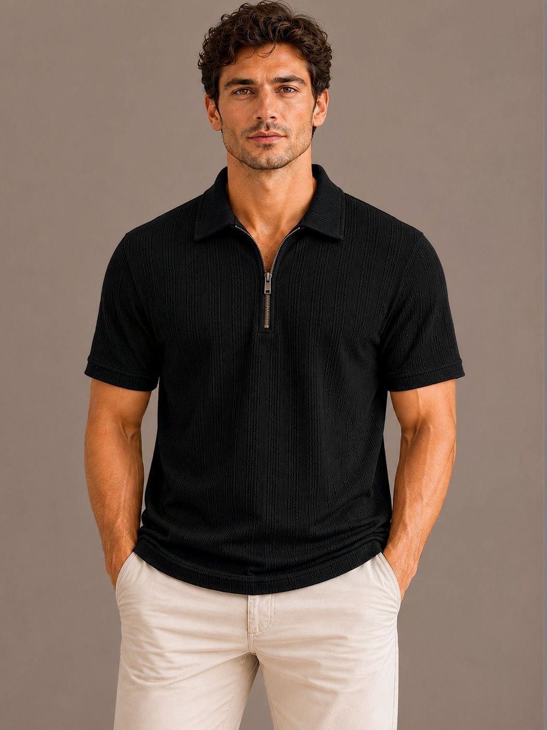 SZN Men Polo Collar T-shirt
