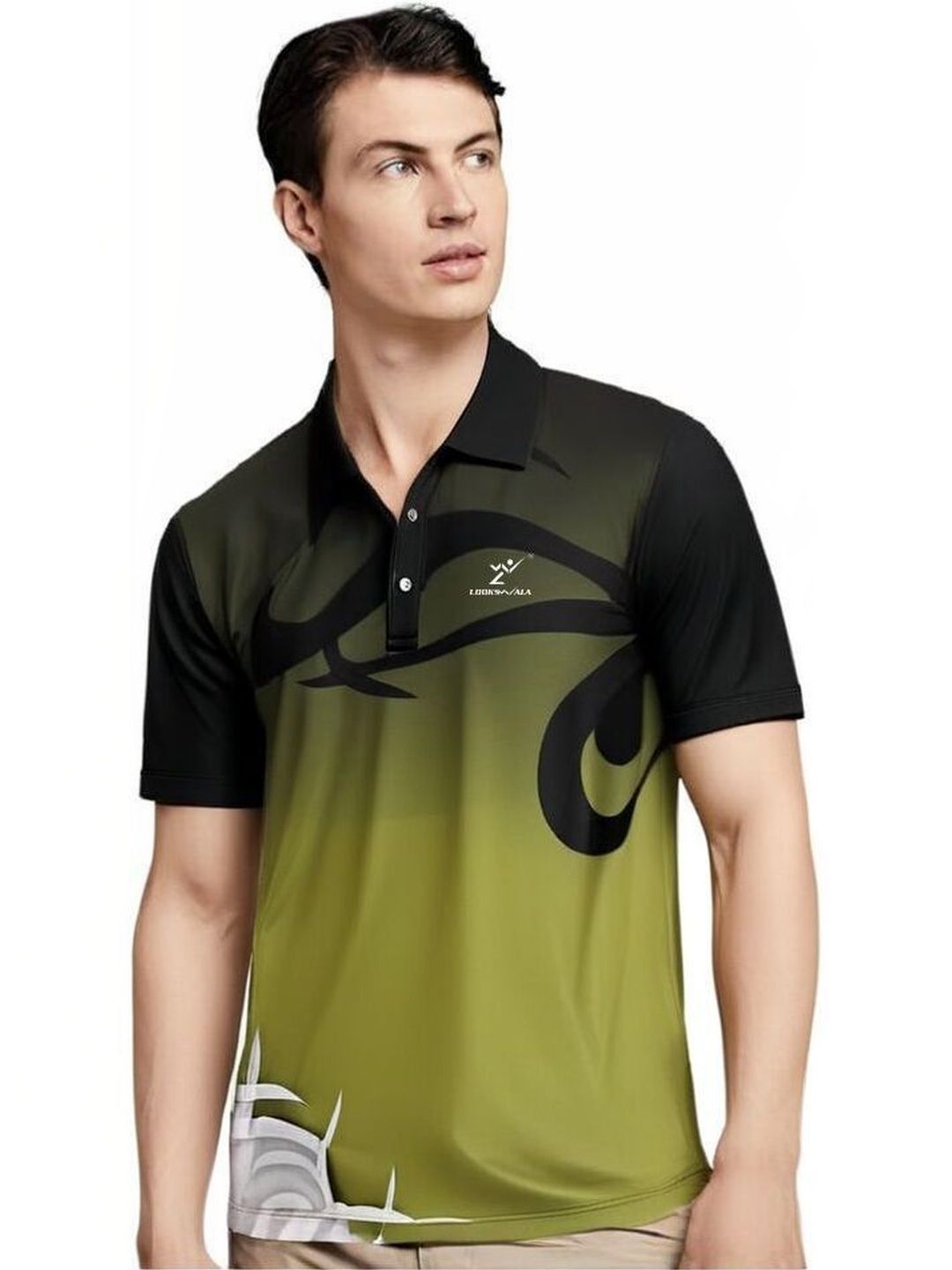 Lookswala Men Printed Polo Collar T-shirt