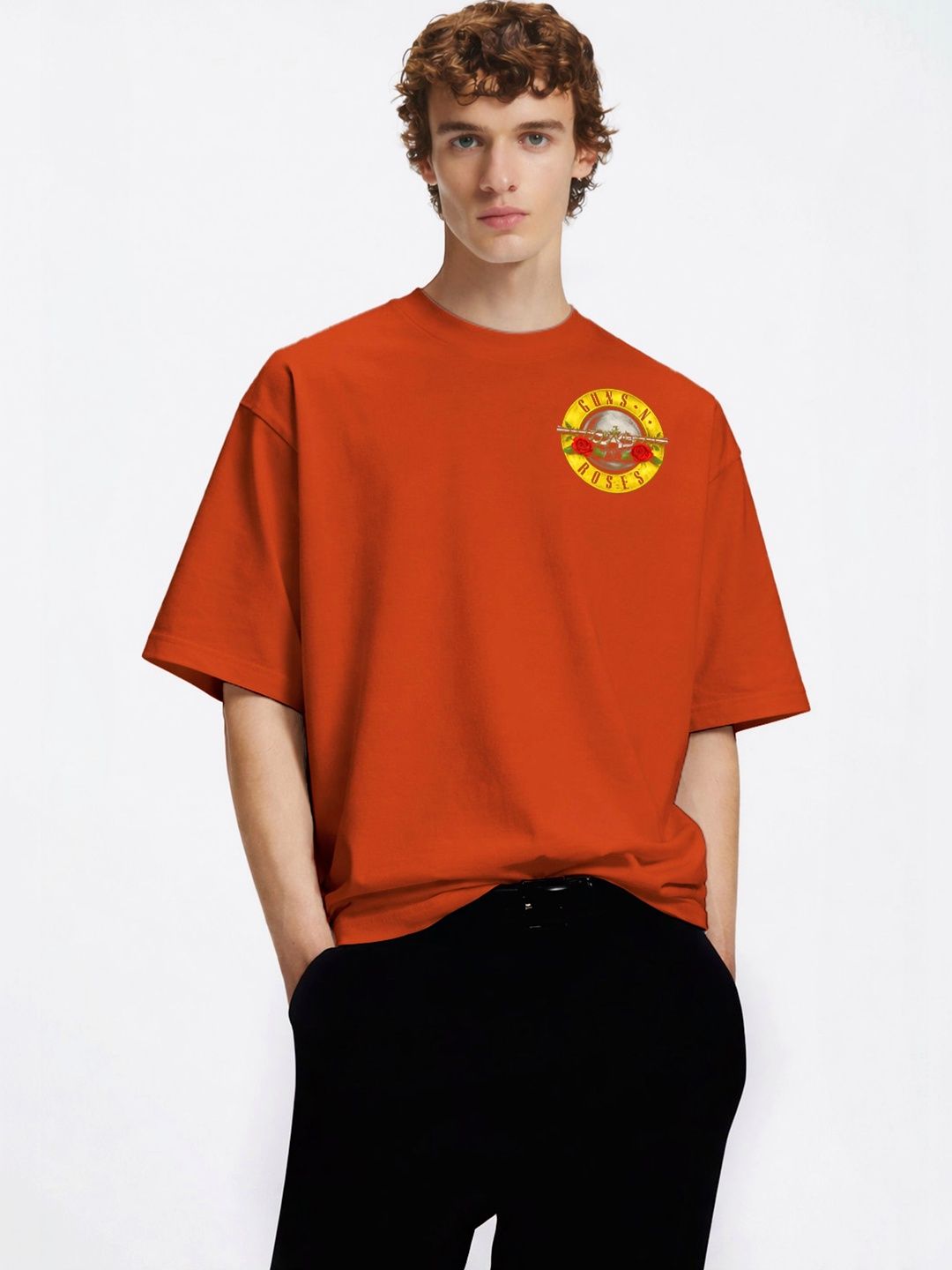 TOGS & TERRE Men Printed Drop-Shoulder Sleeves Organic Cotton Blend T-shirt