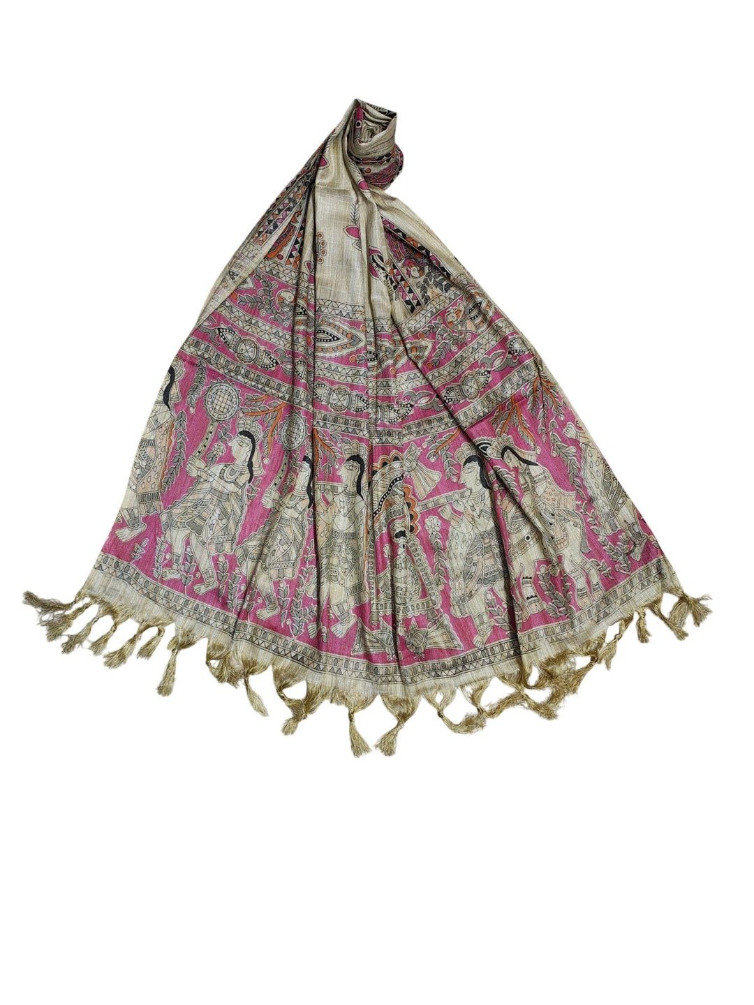 ivikta Ethnic Motifs Printed Cotton Silk Dupatta