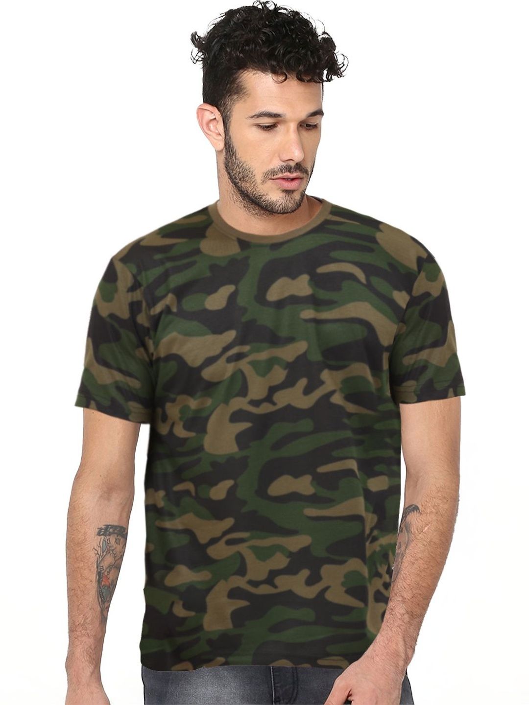 JUST ROAR Men Camouflage Printed T-shirt