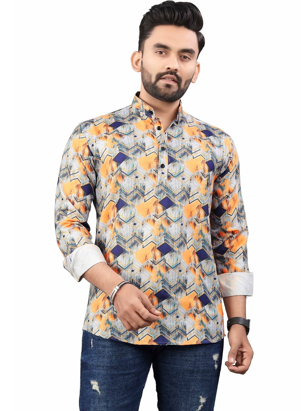 SEDUM SESTRI Men Geometric Printed Kurta