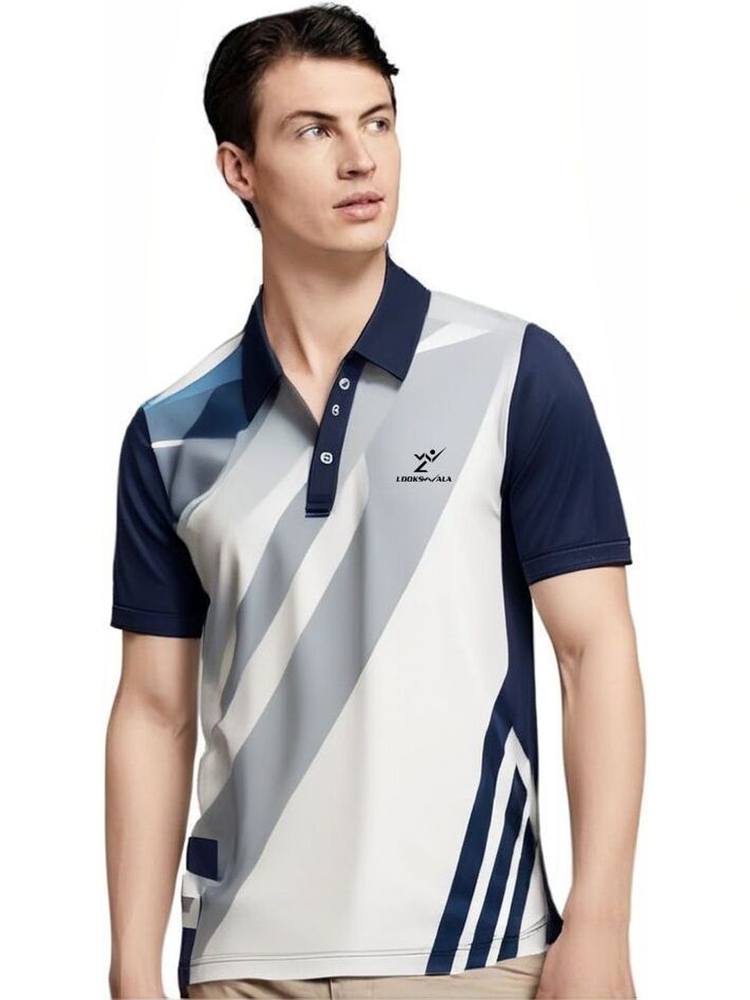 Lookswala Men Printed Polo Collar T-shirt