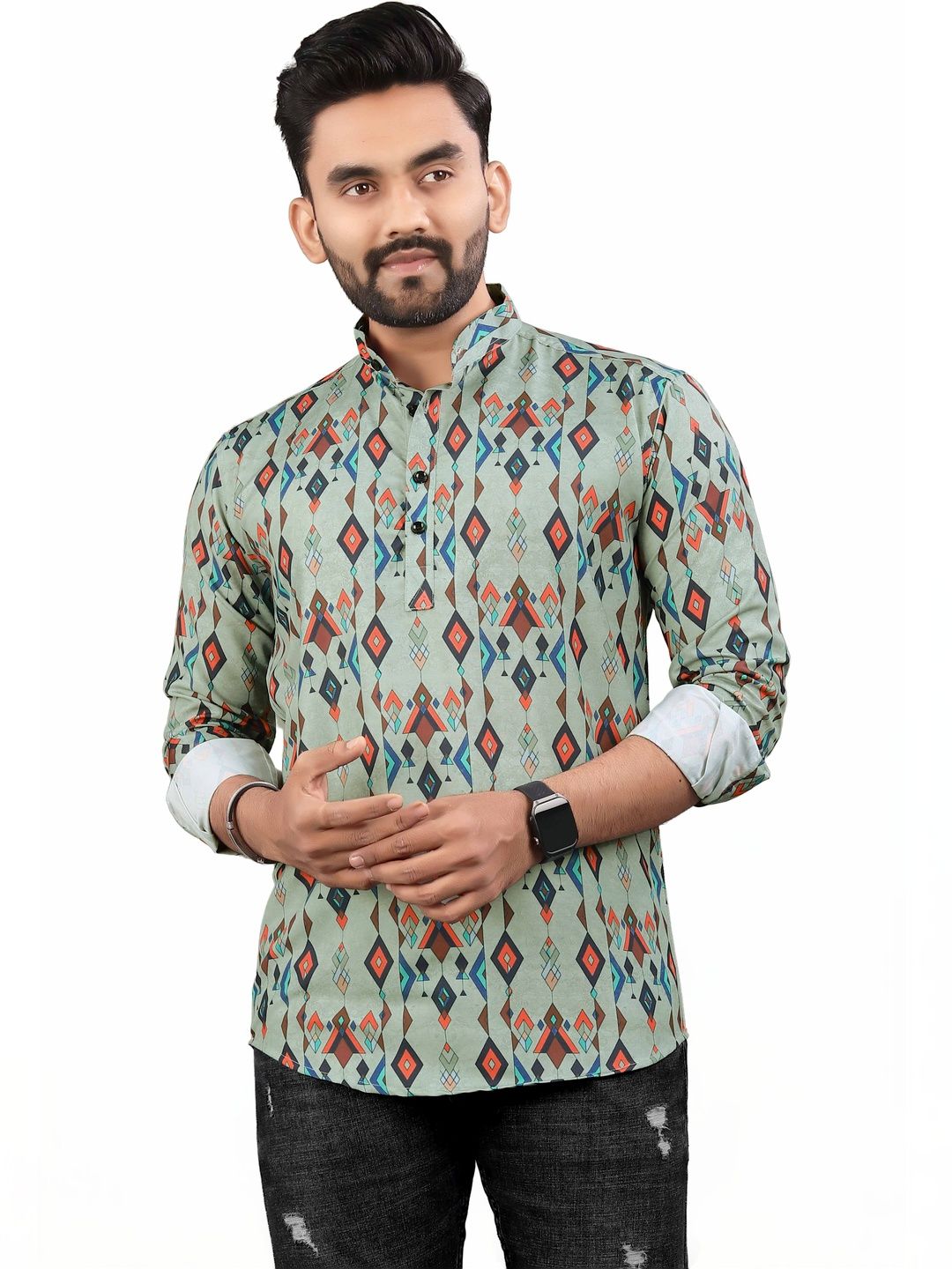 SEDUM SESTRI Men Geometric Printed Kurta