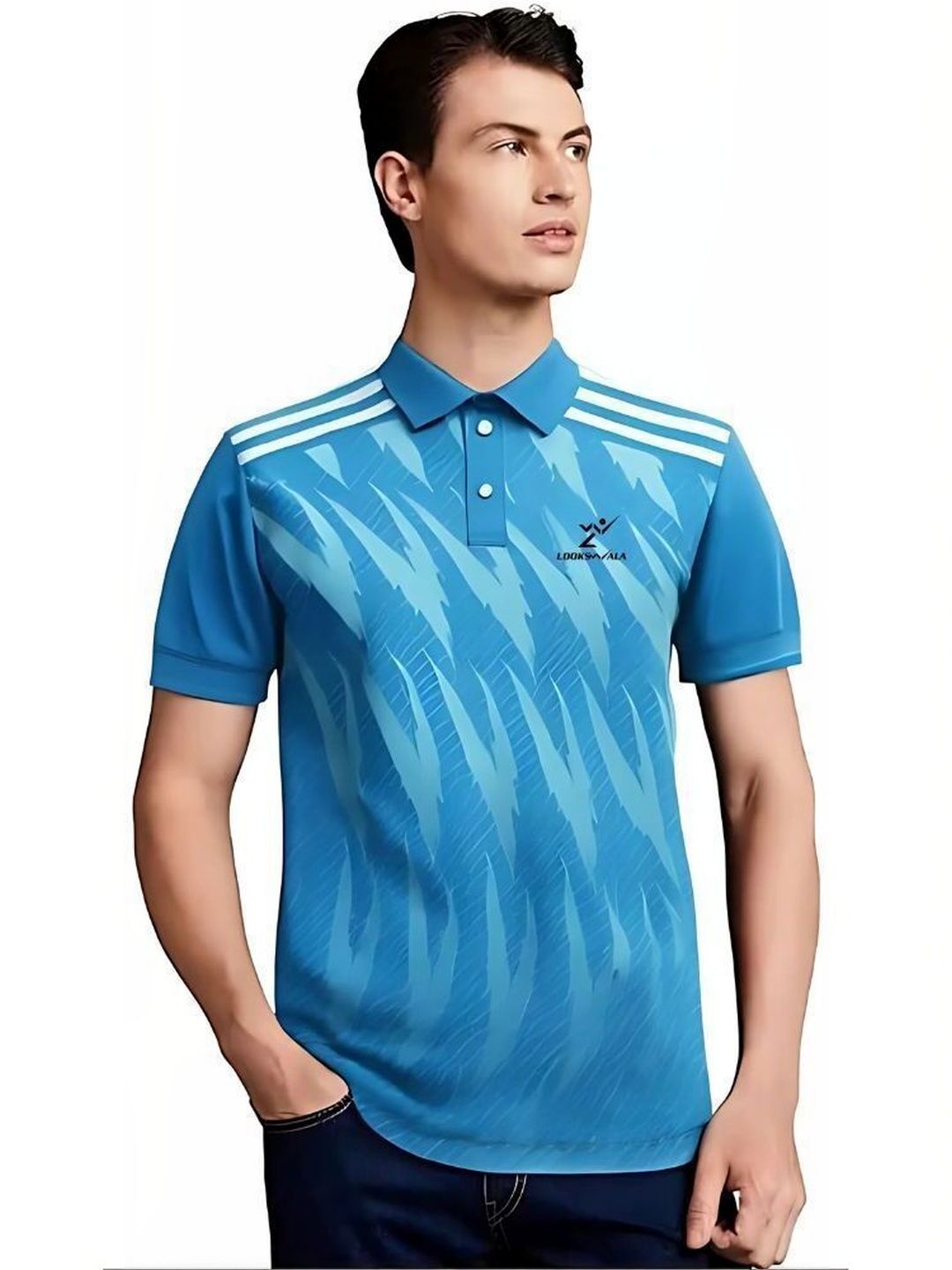 Lookswala Men Printed Polo Collar T-shirt