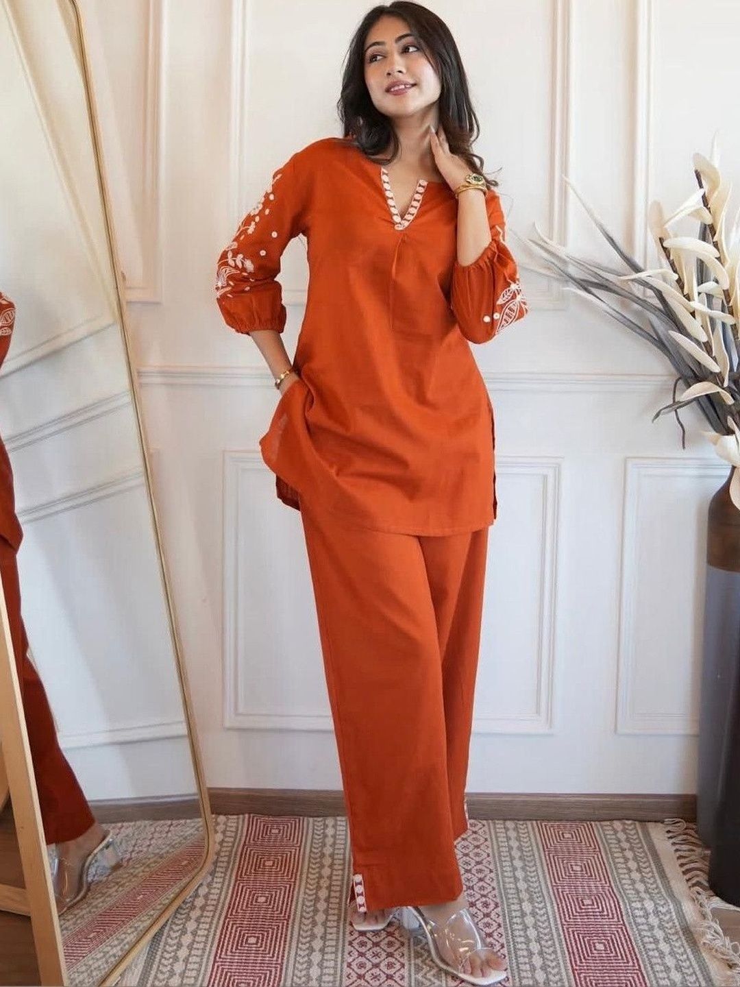 TWINS LADY Embroidered Tunic with Trousers