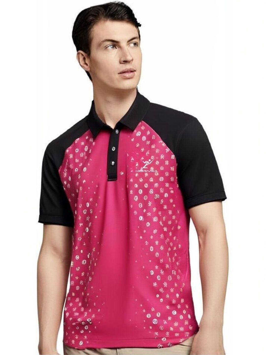 Lookswala Men Printed Polo Collar T-shirt