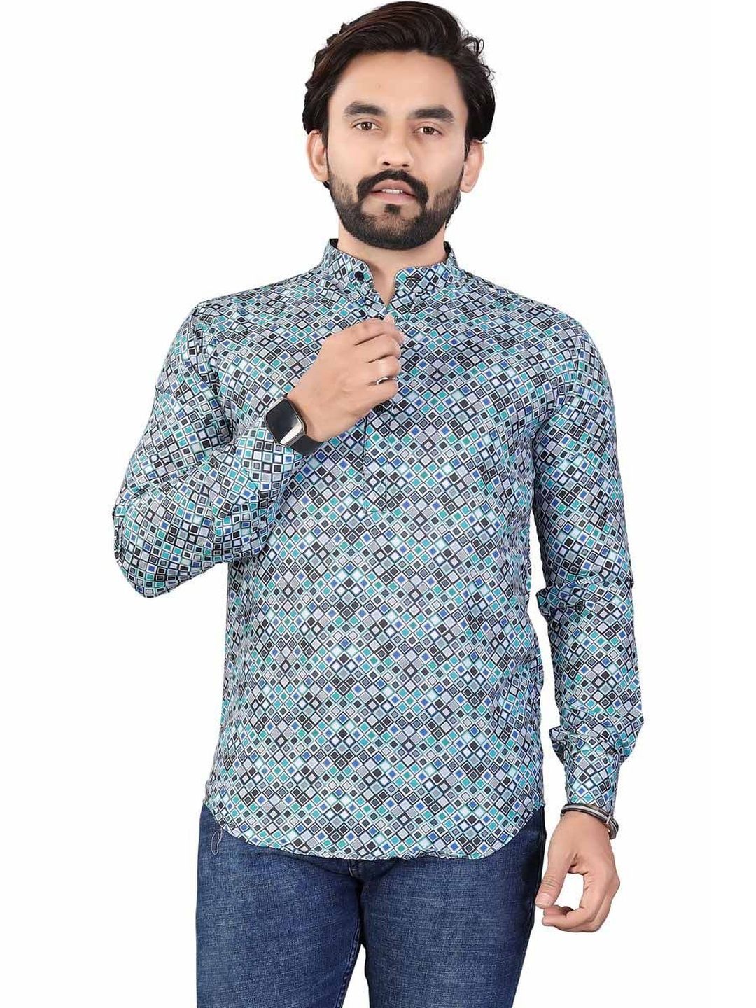 SEDUM SESTRI Men Geometric Printed Kurta
