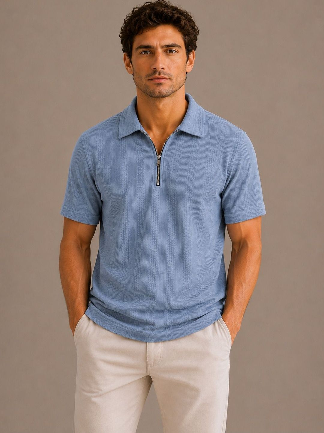 SZN Men Polo Collar T-shirt