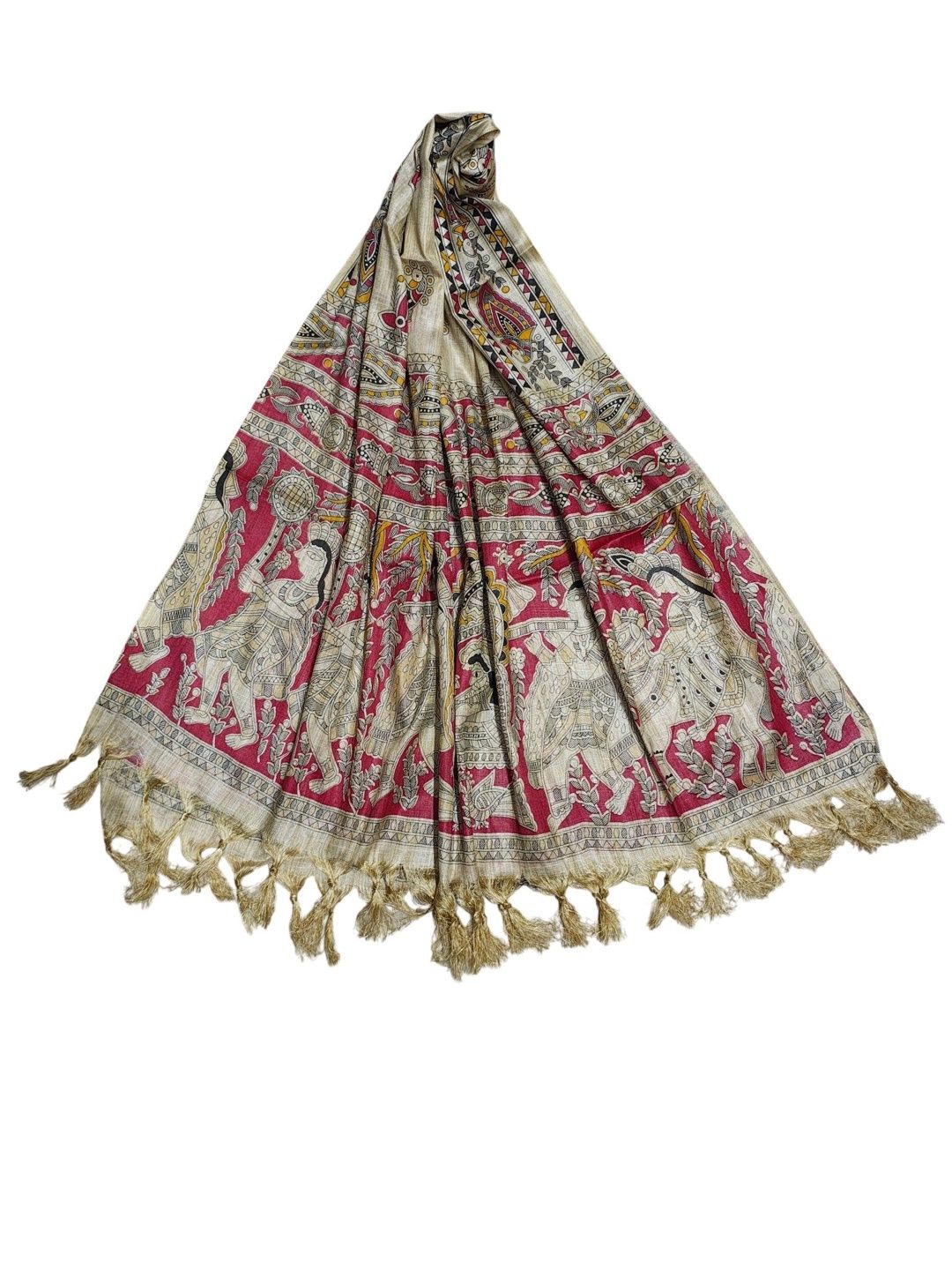 ivikta Ethnic Motifs Printed Cotton Silk Block Print Dupatta