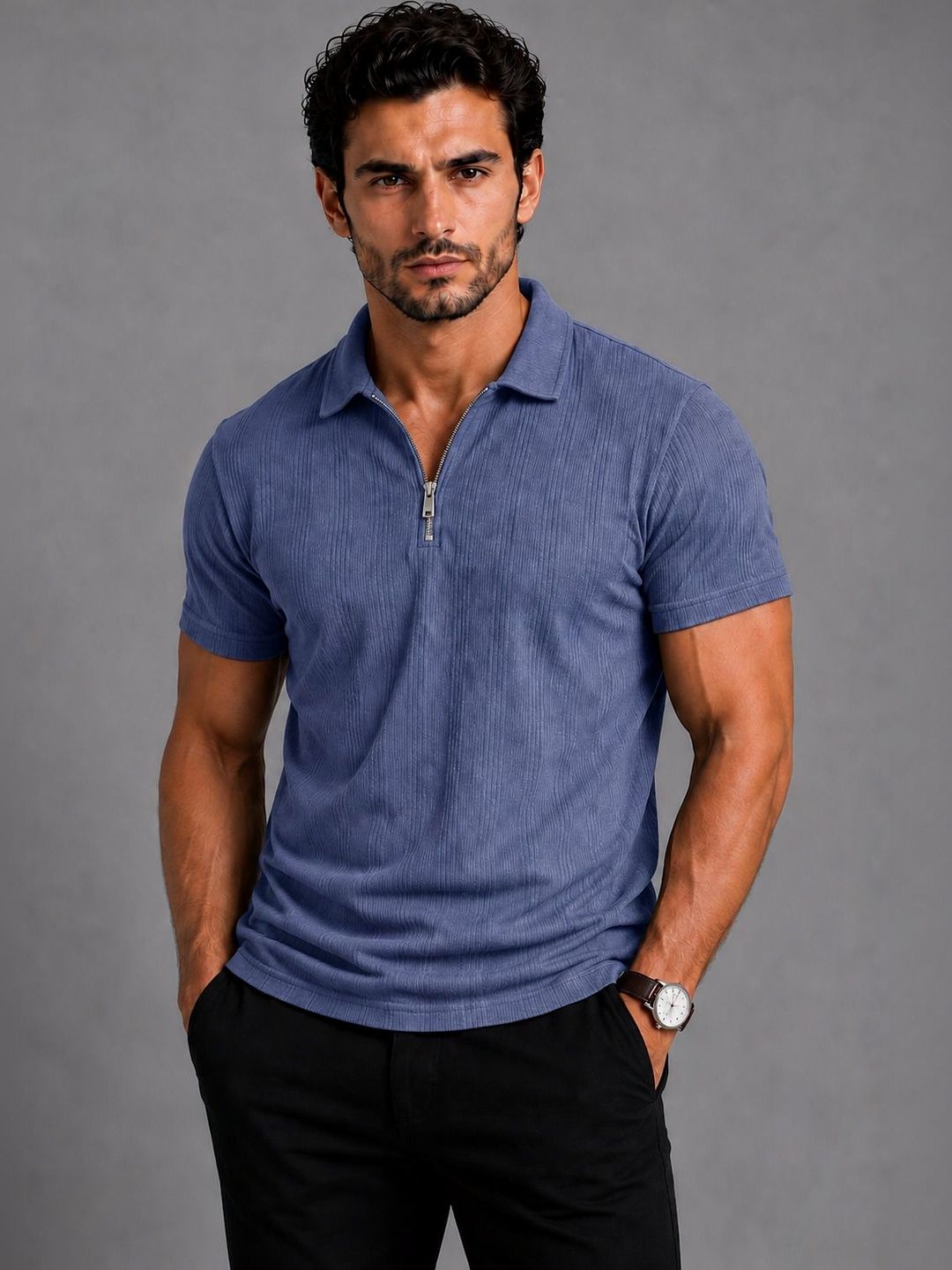 SZN Men Polo Collar T-shirt