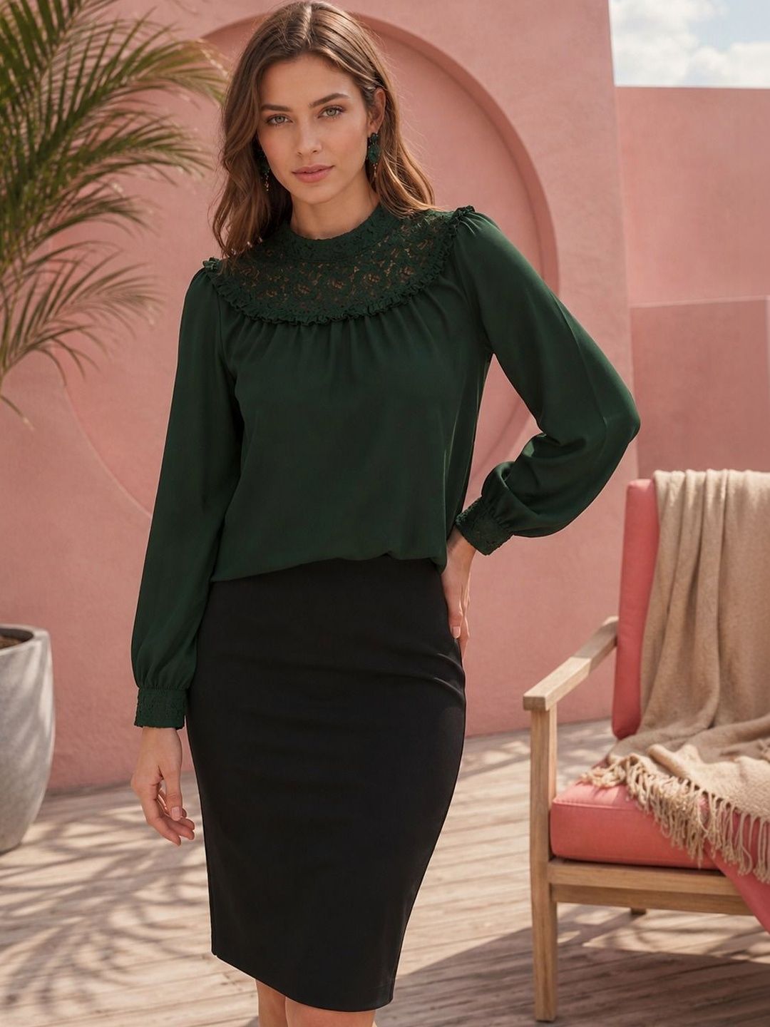 DressBerry DressBerry Ruffles Georgette Top