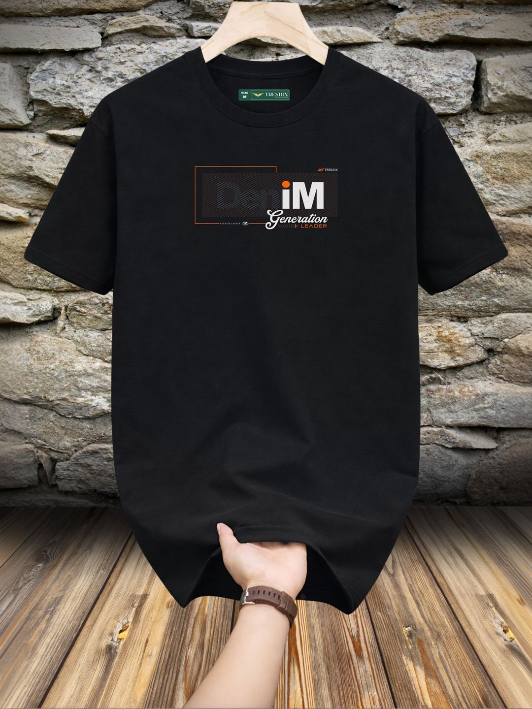 TRENDIX Men Typography Printed Pure Cotton T-shirt
