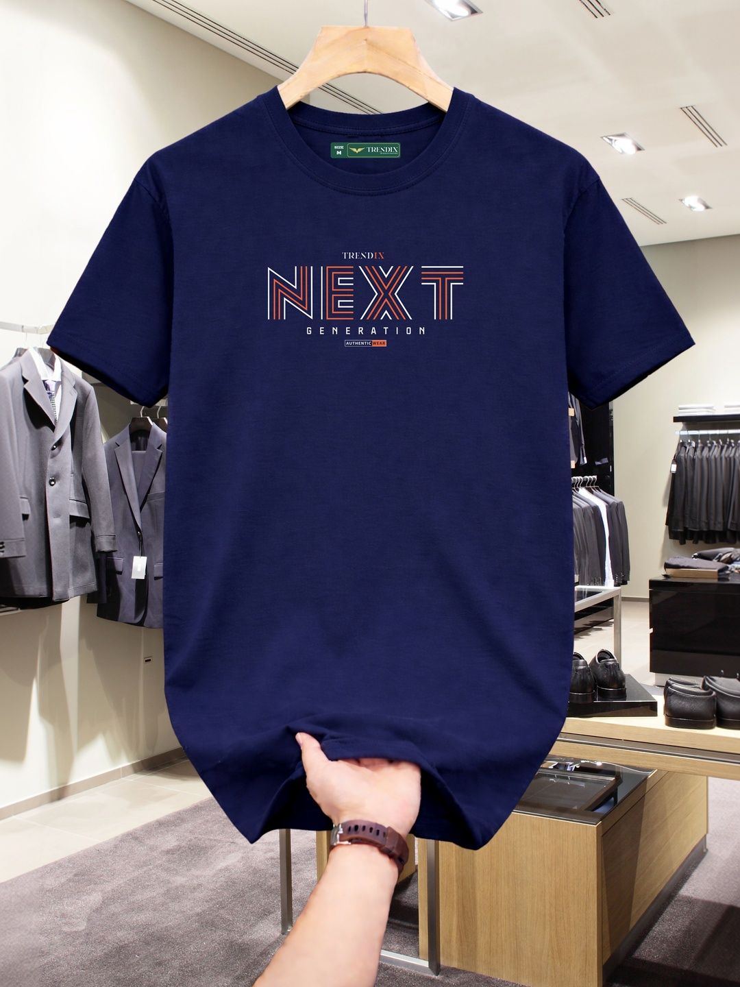 TRENDIX Men Typography Printed Pure Cotton T-shirt