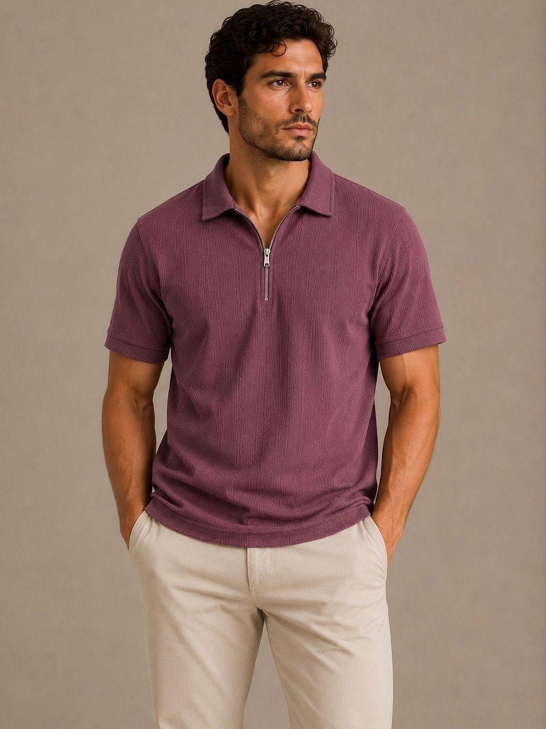 SZN Men Polo Collar T-shirt
