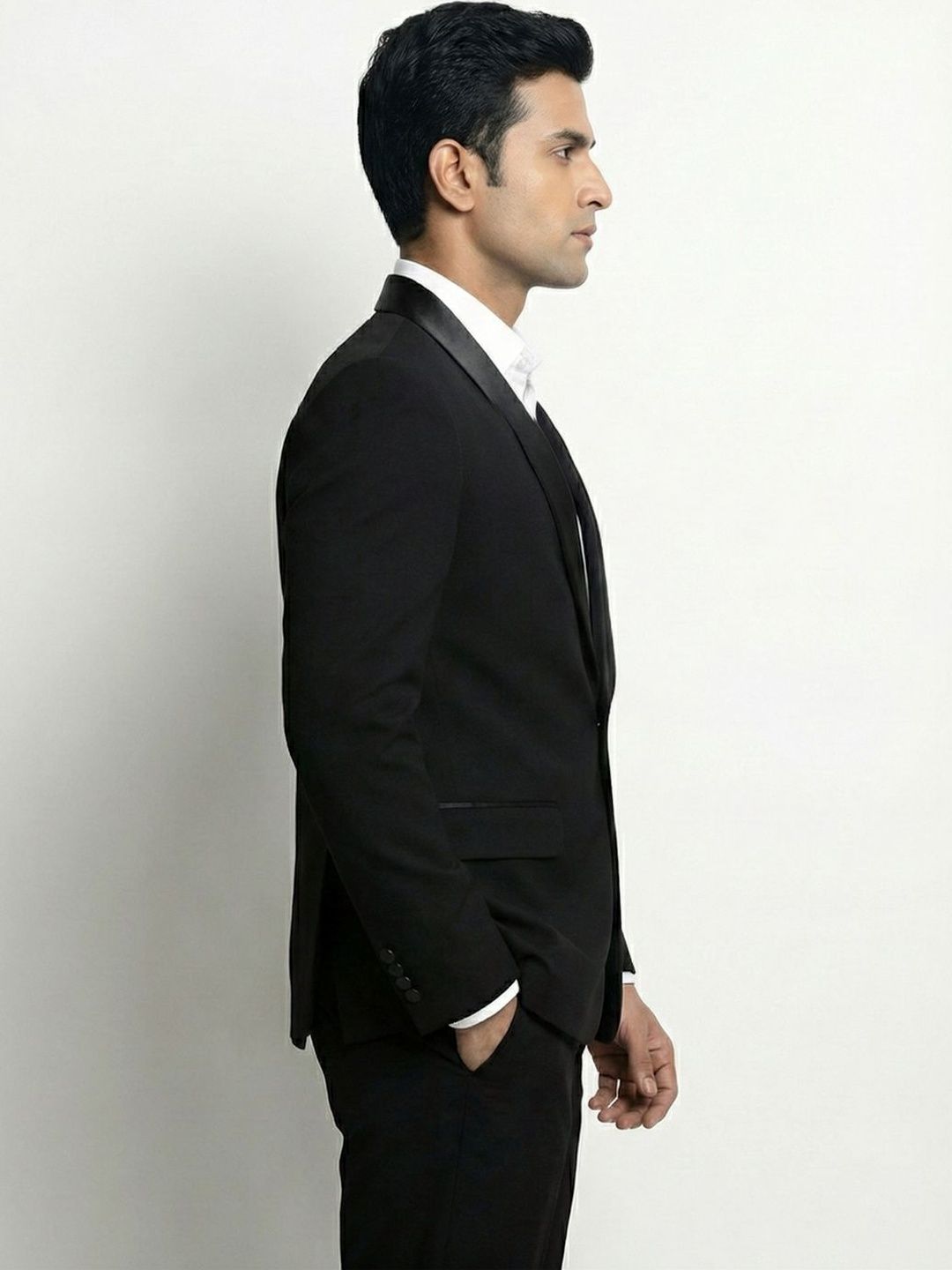 TRIANGLE Shawl Collar 2 Piece Blazer & Trousers Suit