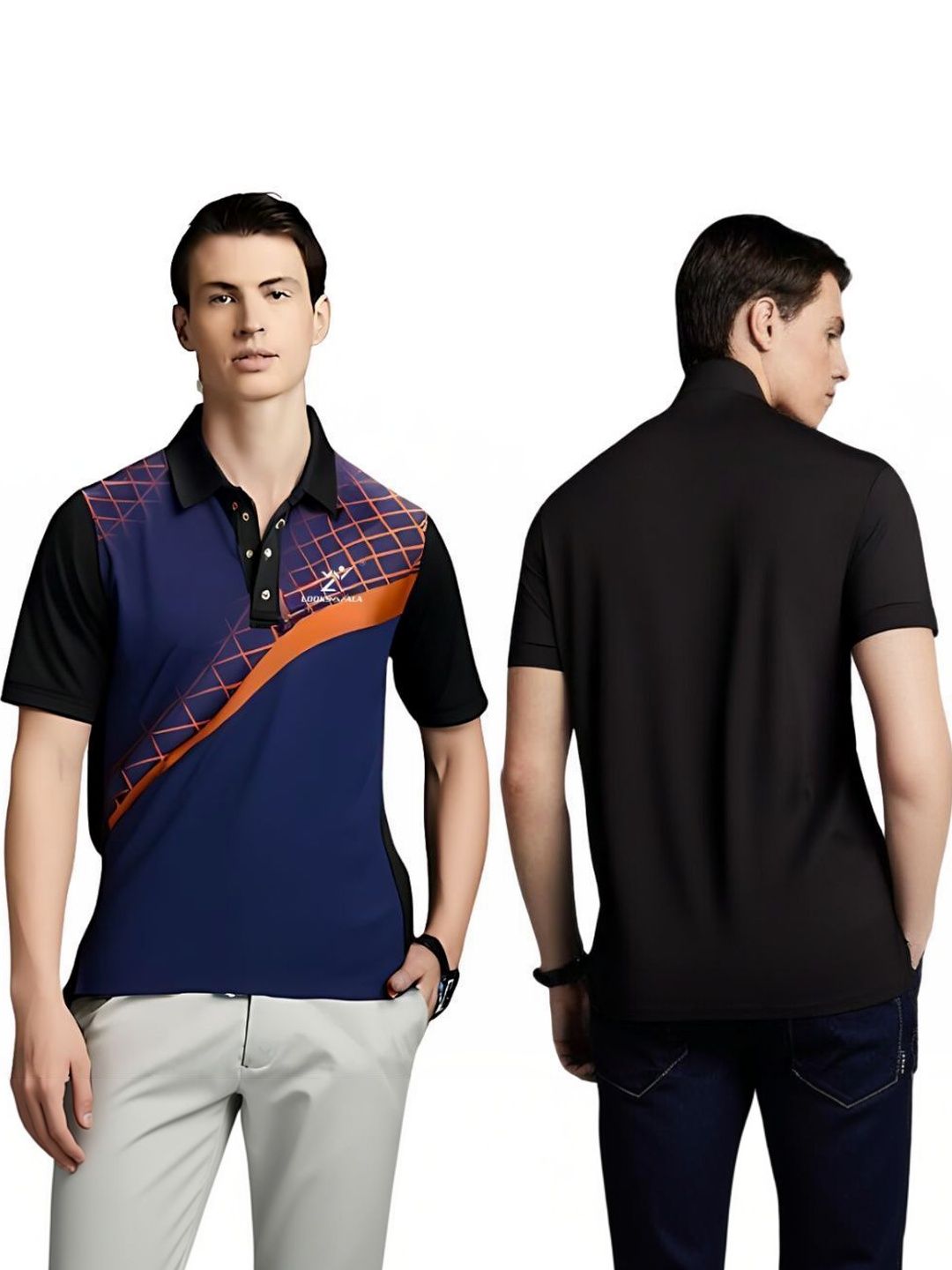 Lookswala Men Colourblocked Polo Collar T-shirt