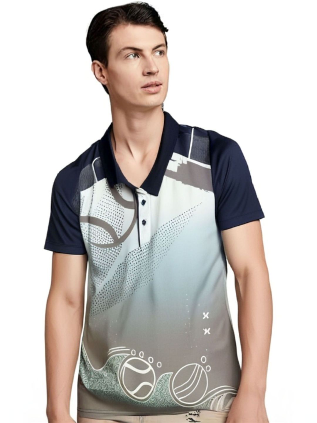Lookswala Men Printed Polo Collar T-shirt