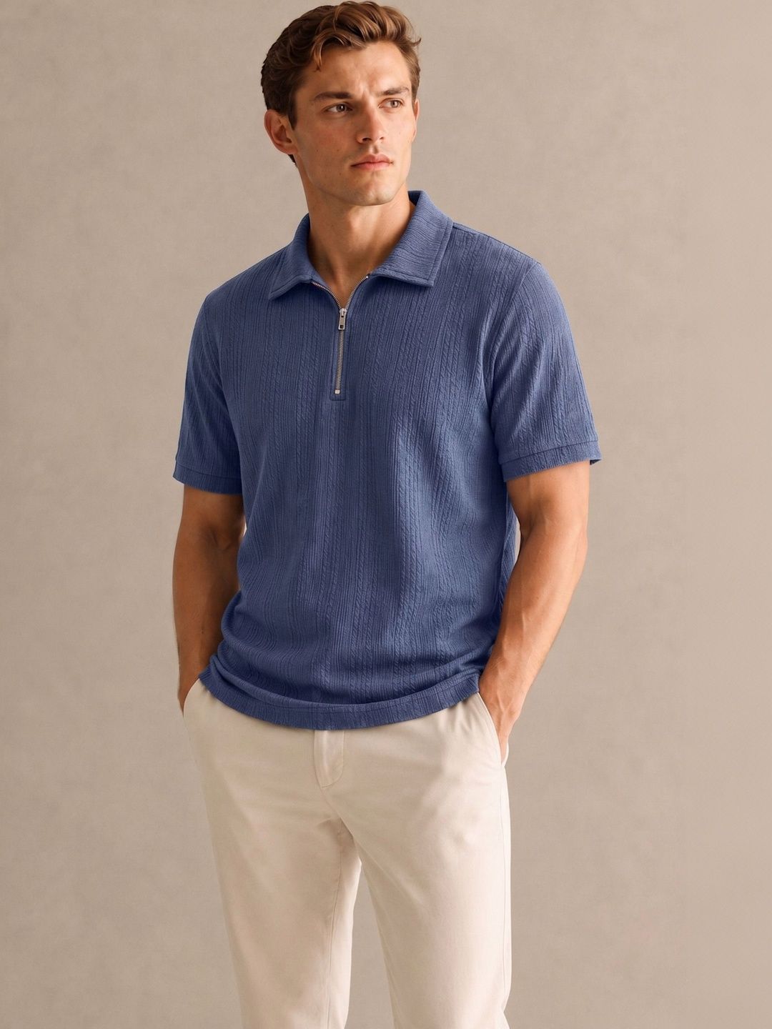 SZN Men Polo Collar T-shirt