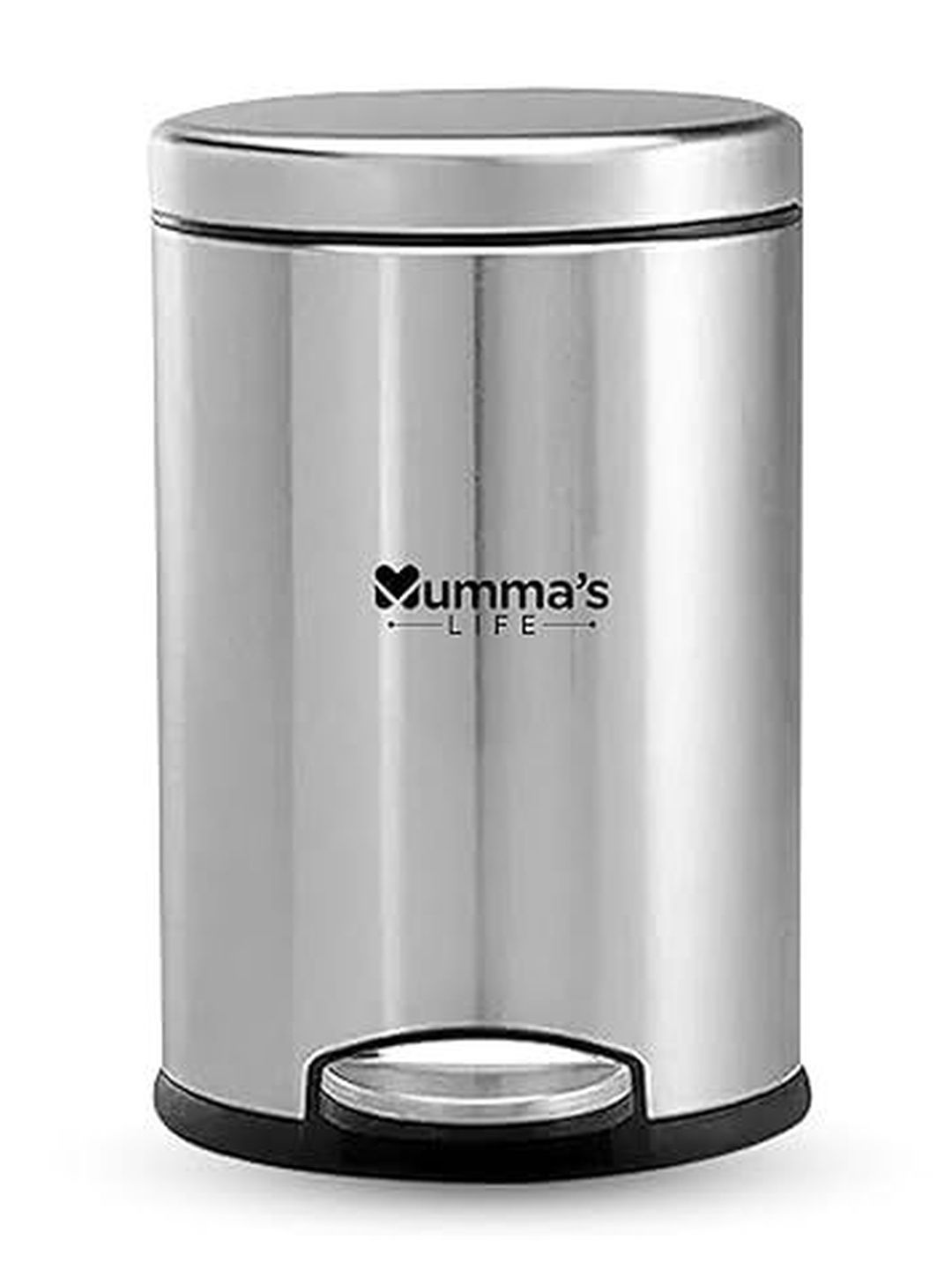 Mumma's Life Black Stainless Steel Pedal Bin - 6L