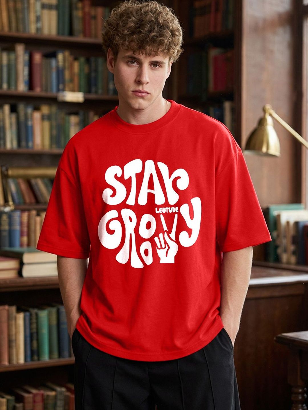 JUST ROAR Men Typography Printed T-shirt
