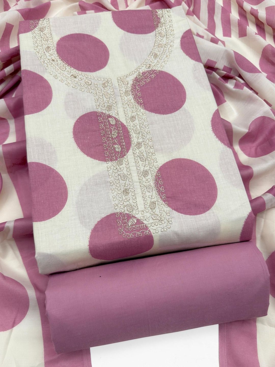 Mitera Printed Pure Cotton Unstitched Dress Material