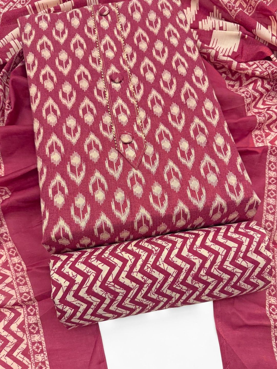 Mitera Printed Pure Cotton Unstitched Dress Material