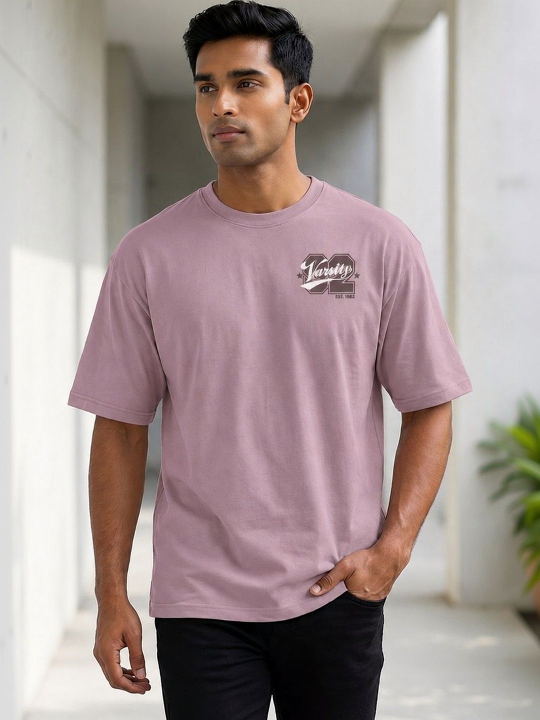 RAAX Men Typography Printed Pure Cotton T-shirt