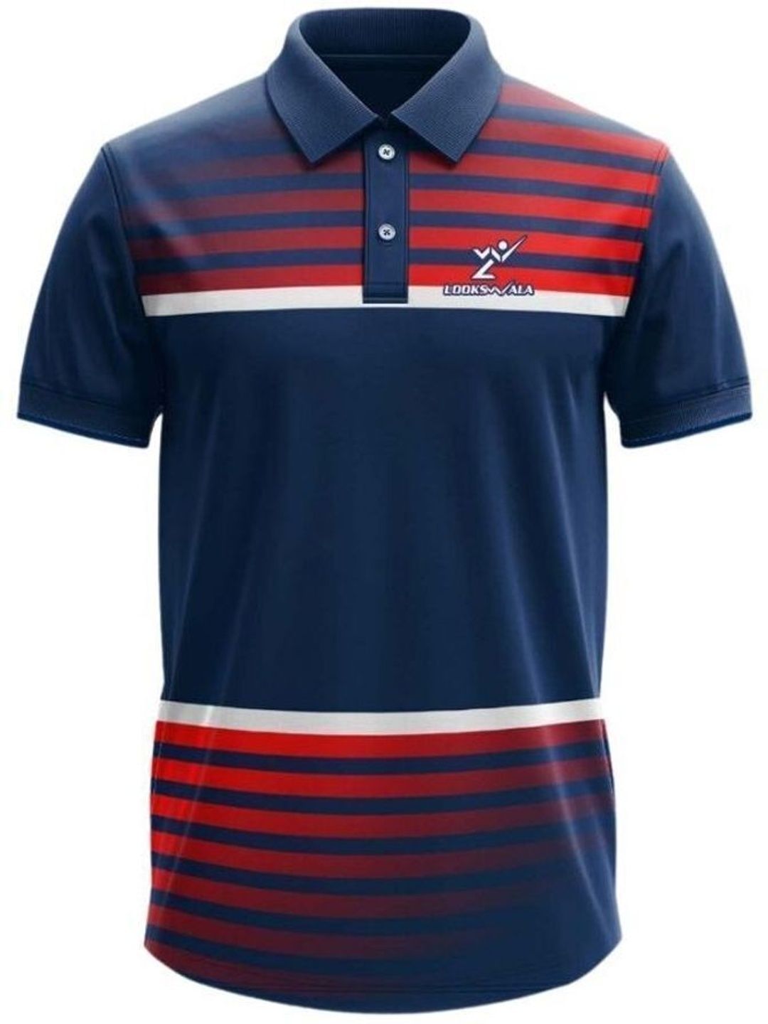 Lookswala Men Striped Polo Collar T-shirt