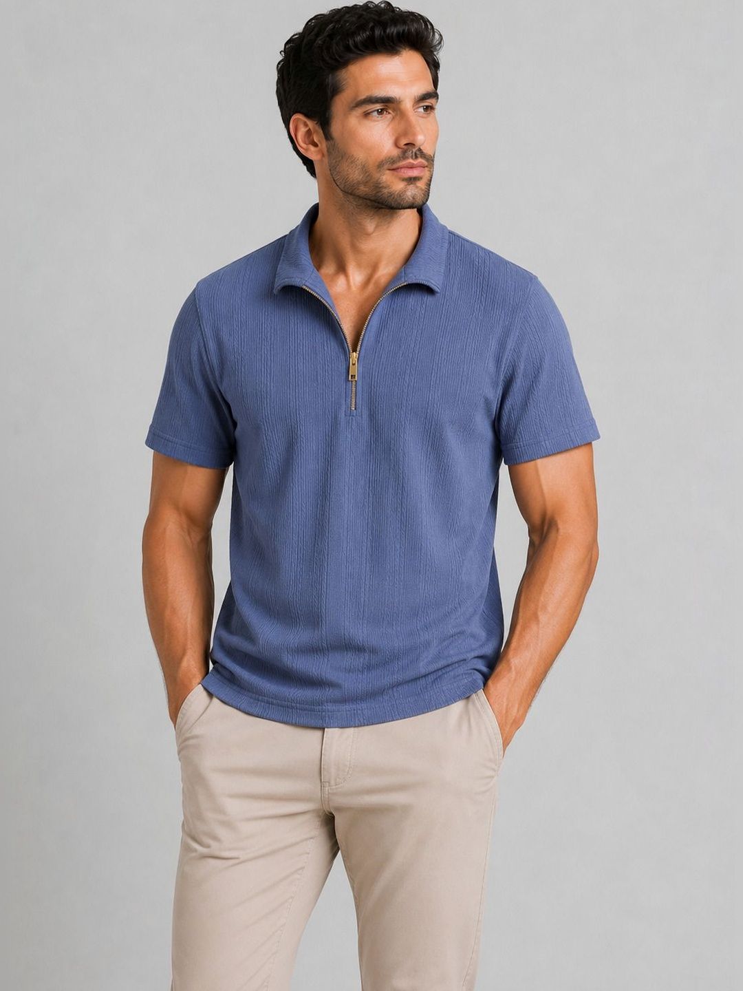SZN Men Polo Collar T-shirt